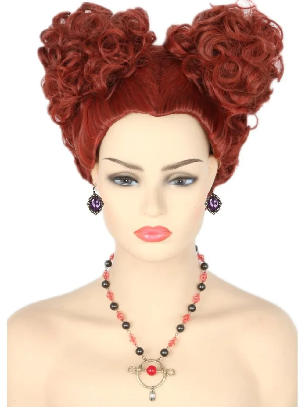 Women's Beige Short Cosplay Halloween Costume Wig With Necklace Earrings